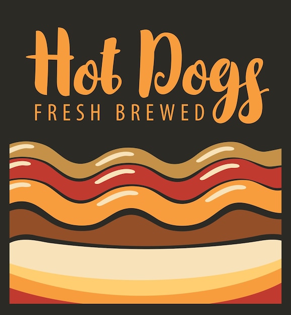 Hot dog in retro style