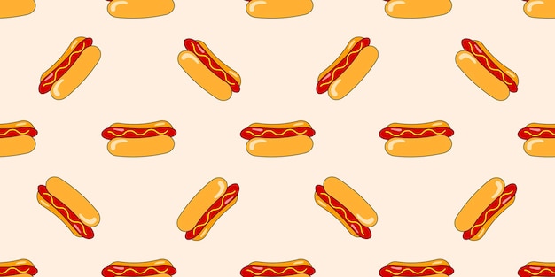 Hot dog seamless pattern