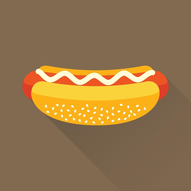 Hot Dog Vector Flat Icon