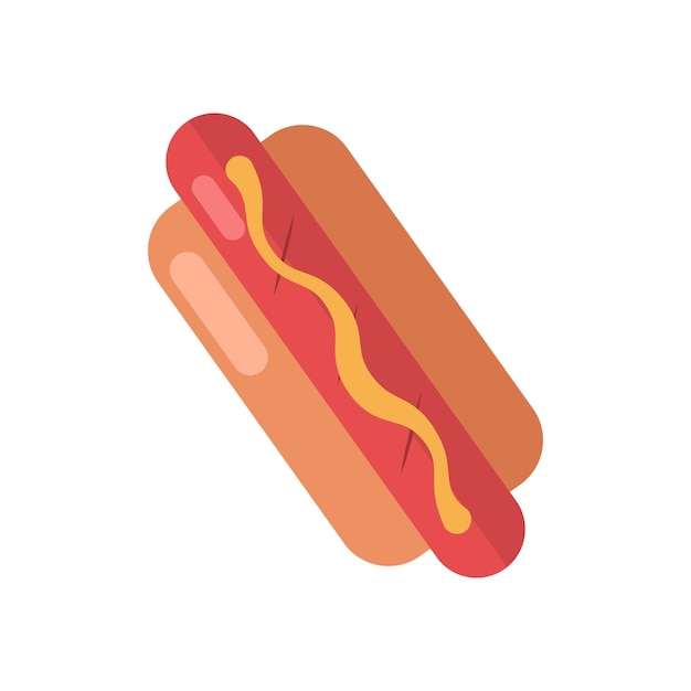 Illustrazione vettoriale di hot dog icona piatta di hot dog