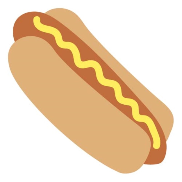 a hot dog with mustard on it is shown