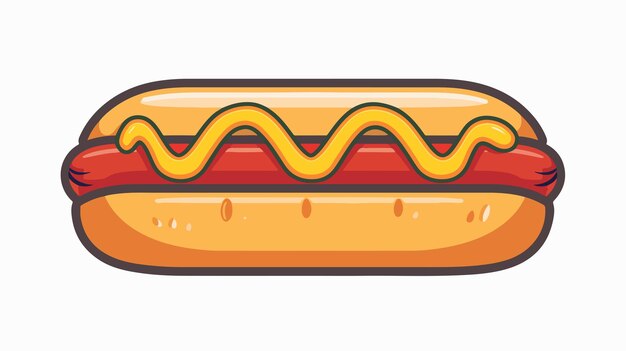 Vector a hot dog with mustard on it