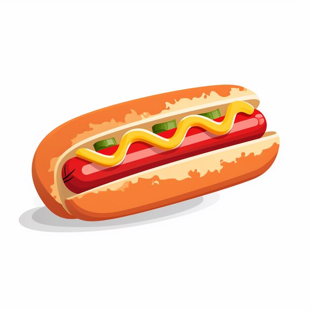 Vector a hot dog with mustard and ketchup on it
