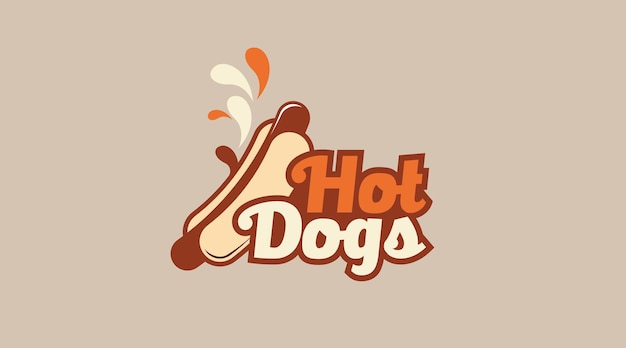 Vettore di concetto di logo di hot dog. modello di logo di fast food