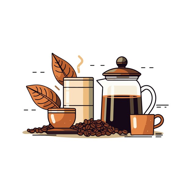 Hot Drink Concept Vector Design