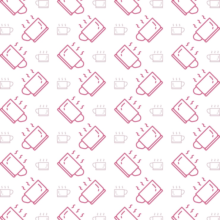 वेक्टर hot drink delightful trendy red color repeating pattern vector illustration background