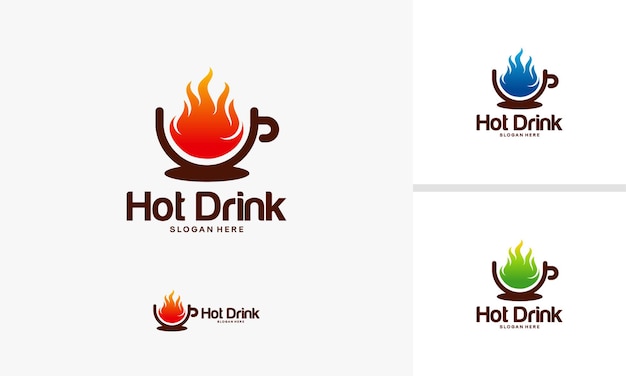 Hot drink logo designs concept, hot cup logo template, cup logo symbol