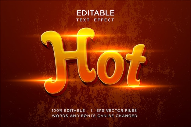 Vector hot editable spicy text effect