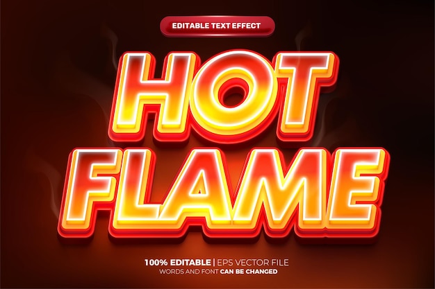 Hot fire flame cartoon comic 3d bewerkbaar teksteffect