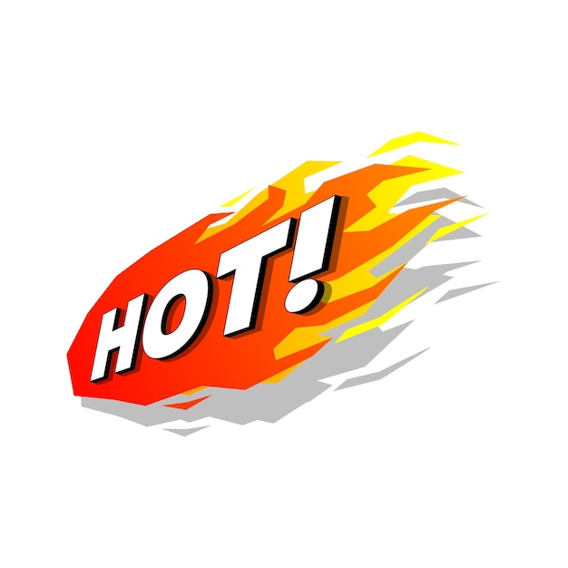 Vector hot fire promotion label vector.