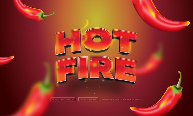 Vector hot fire text effect editable