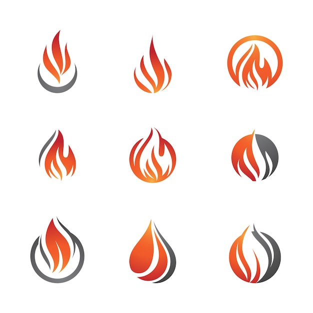 Hot flame fire vector icon illustration design template