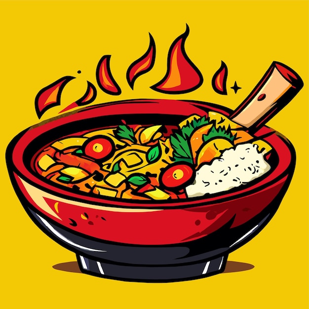Vector hot food vector illustration doodle