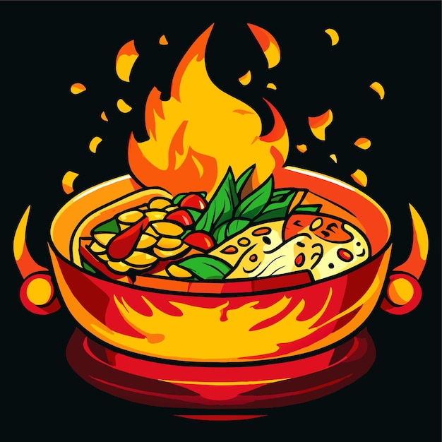 Vector hot food vector illustration doodle