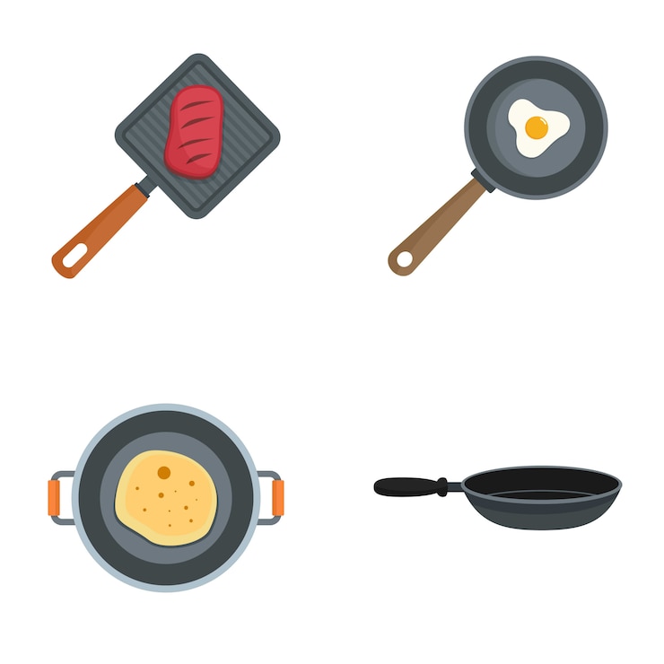 Vector 핫 철판 요리사 아이콘 세트