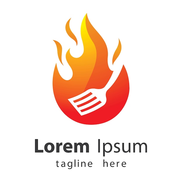 Hot grill logo afbeeldingen illustratie