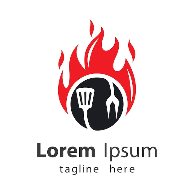 Hot grill logo afbeeldingen illustratie