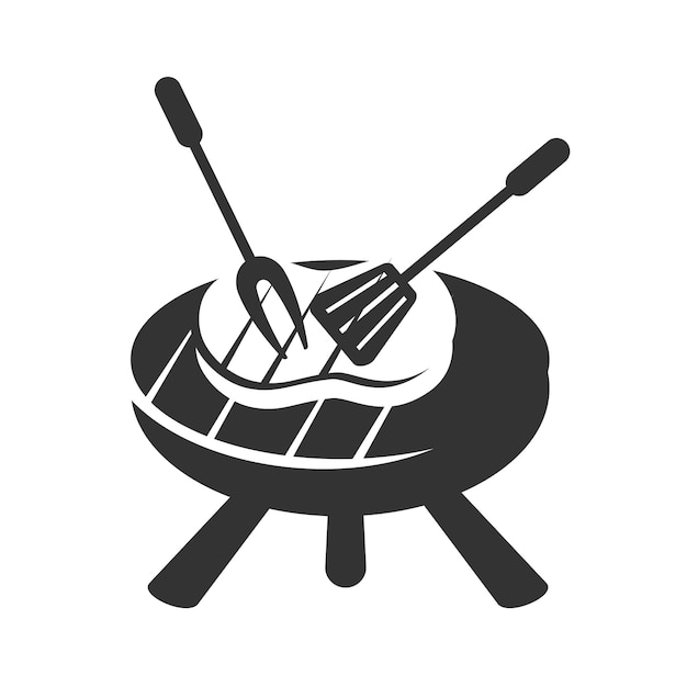 Hot Grill logo template Icon Illustration Brand Identity