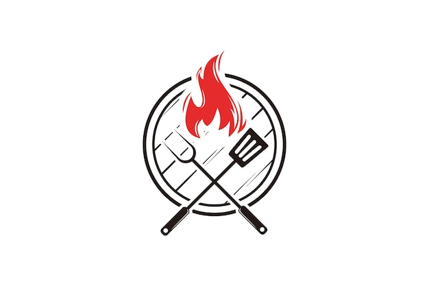 Hot Grill Logo Template vector