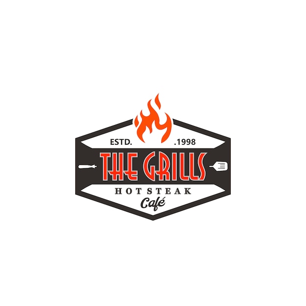 Hot grill logo templates