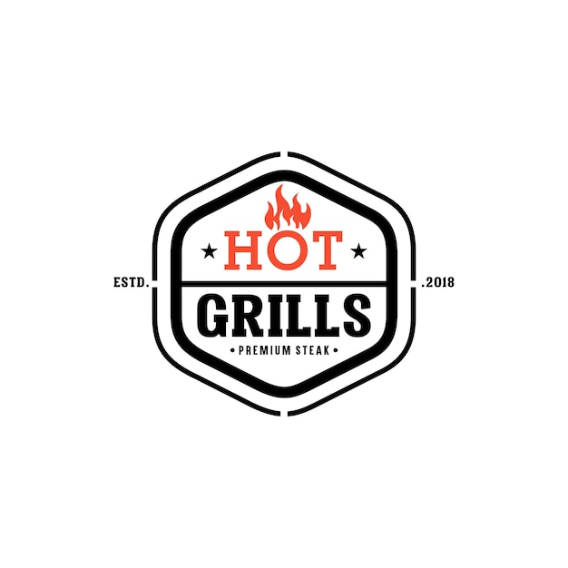 Hot Grill Logo Templates