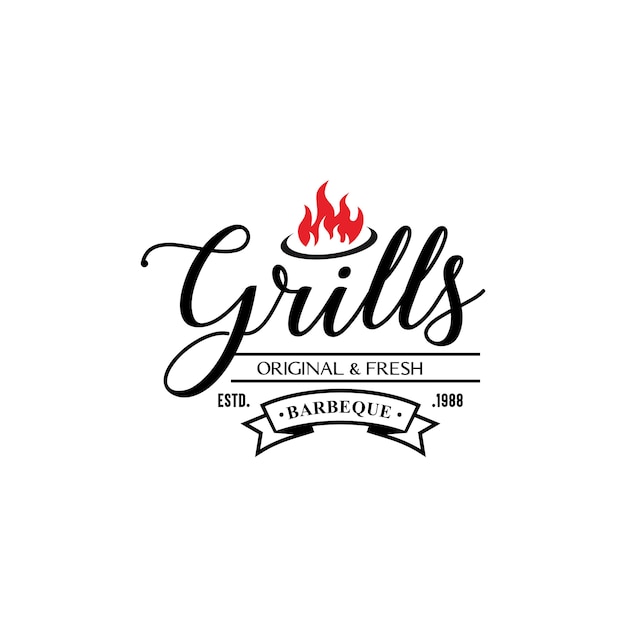 Hot grill logo templates