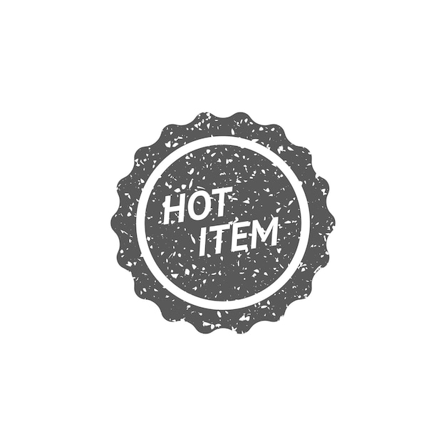 Hot item kentekenpictogram in grunge textuur vectorillustratie