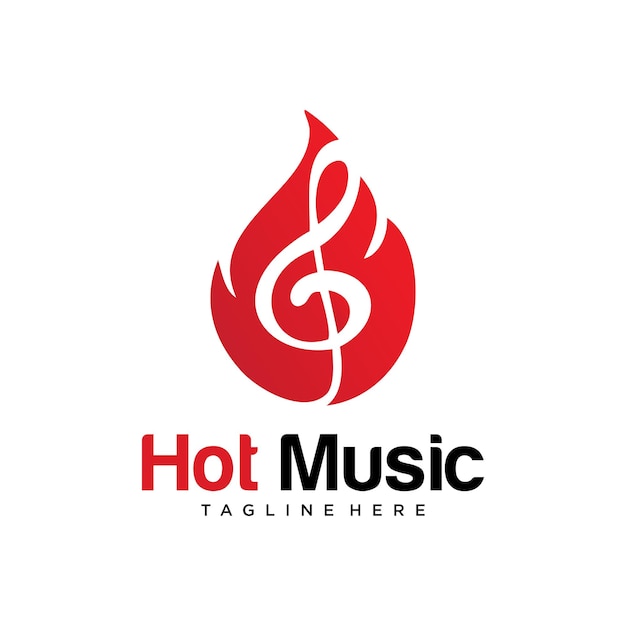 Hot music logo-ontwerp