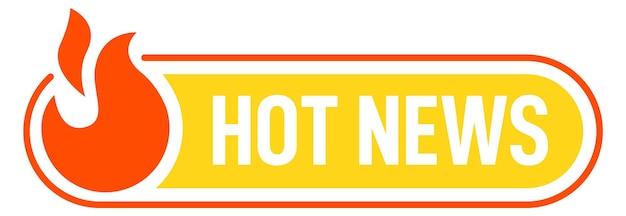 Vector hot news label tv-titel social media-knop
