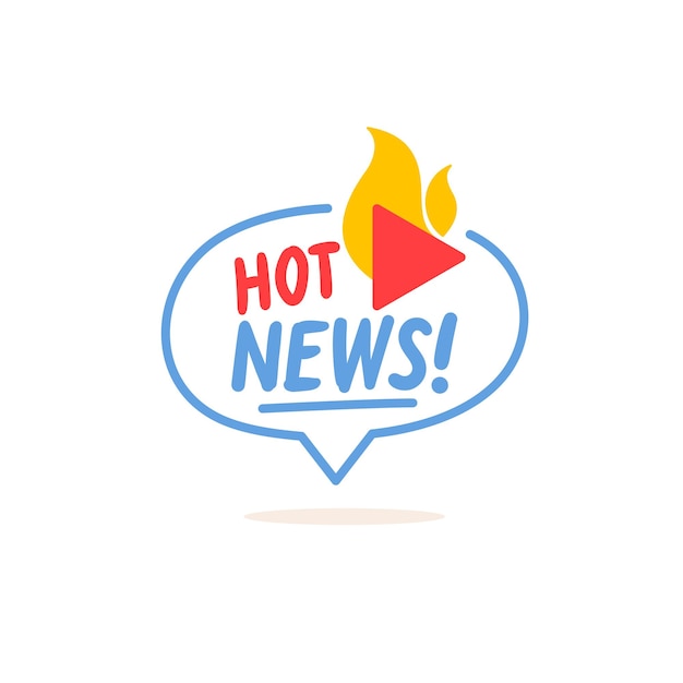 Hot news sign icon for social networks vector element for a blog