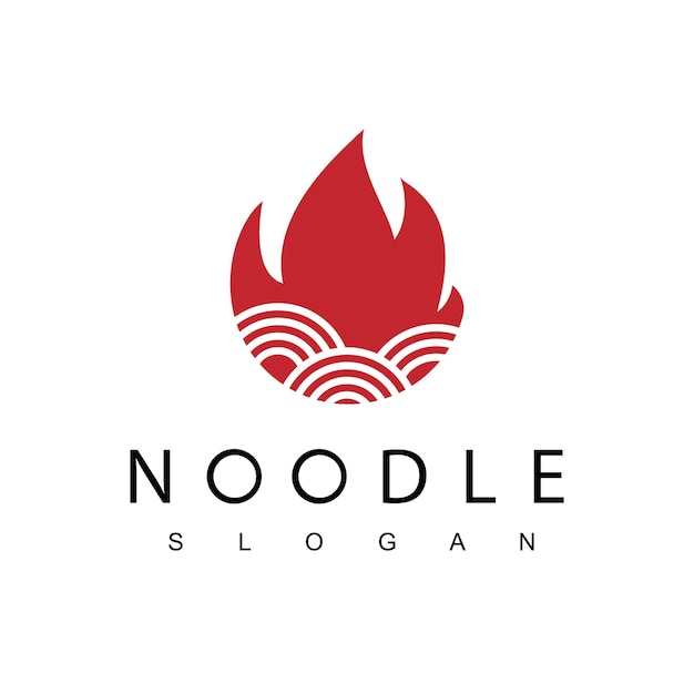 Hot noodle logo design template spicy noodle illustration