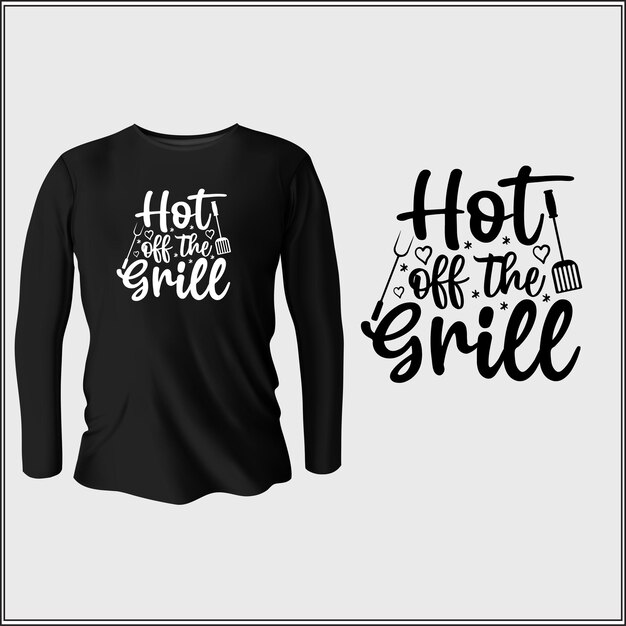 горячий дизайн футболки с грилем с вектором