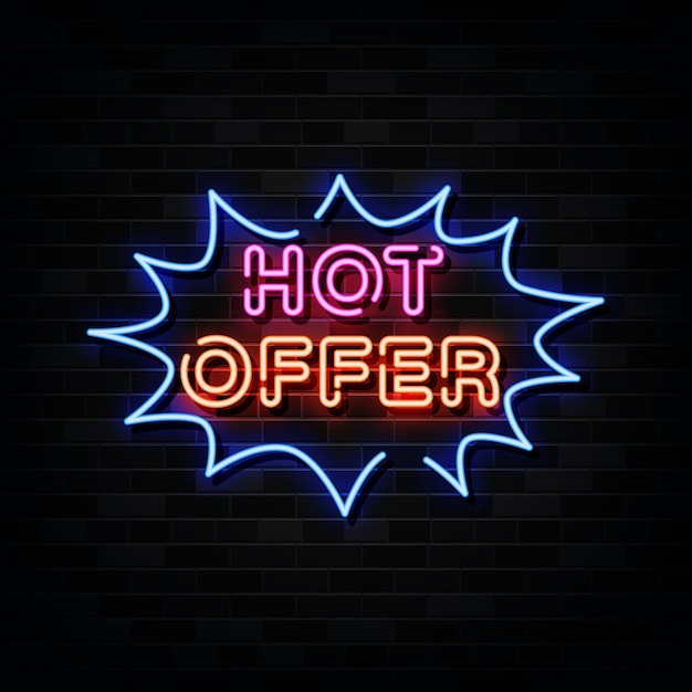 Hot offer neon sign . design template neon style