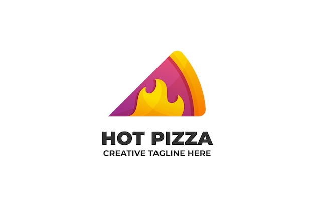 Логотип бизнеса быстрого питания hot pizza