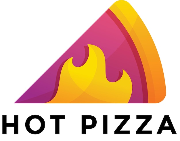 Vector hot pizza logo design vector