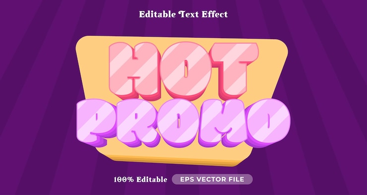 Vector hot promo editable text style bubble text effect