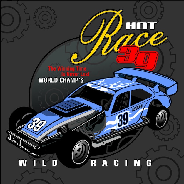 Vector hot race car illustration