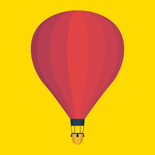 Hot red air balloon illustration For tourist and travel company