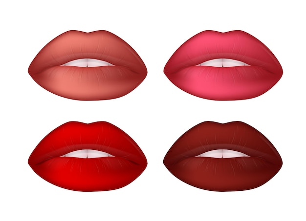 Hot red lips Vector illustration