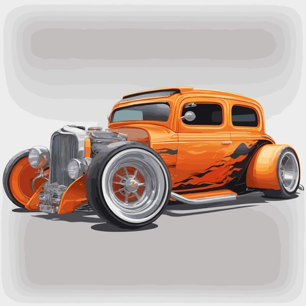 Hot rod car vector on a white background