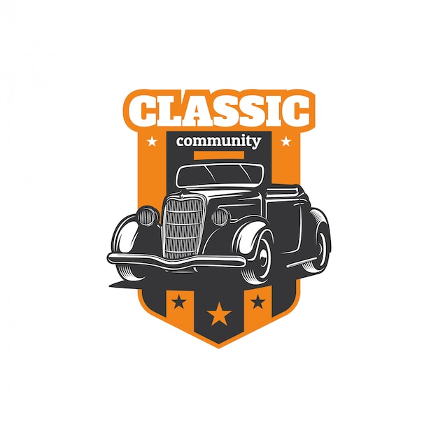 Hot rod classic car-logo