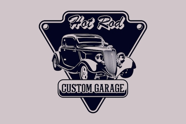 Hot rod custom garage silhouette design