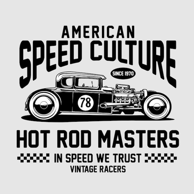 Vettore illustrazione di hot rod