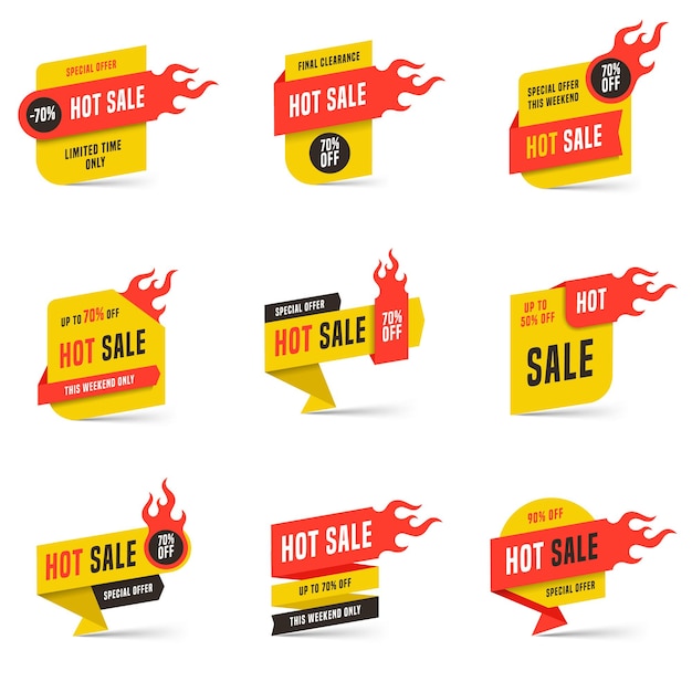 Hot sale banners design templates set