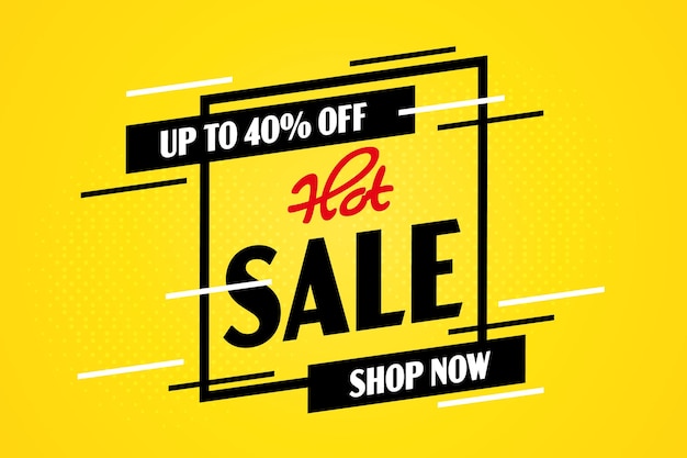 Hot sale discount banner with up to 40 percent off