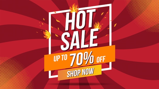 Hot Sale Fire Burn 템플릿 배너 컨셉 디자인, Big Sale Special Offer. End Of Season Special Offer Banner Shop Now. Can Be Used For Poster, Flyer And Banner.