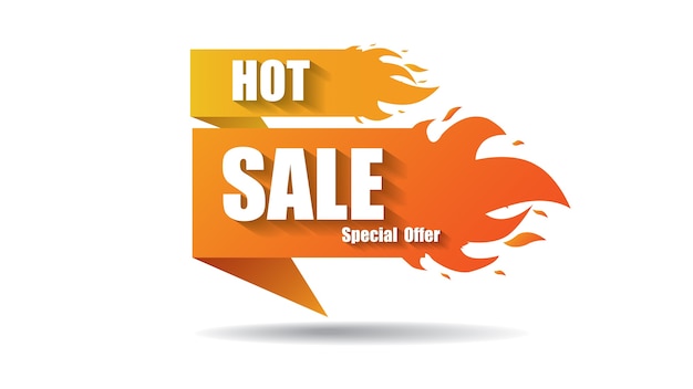 Hot sale fire special price offer deal labels banner templates 