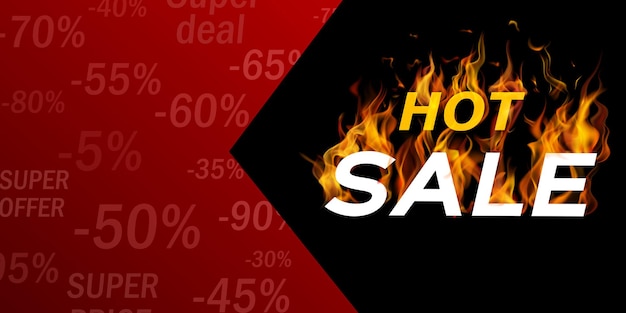 Hot sale offer illustration with burning letters