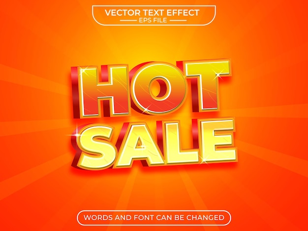 Hot sale text effect editable 3d text for business promotion vector template