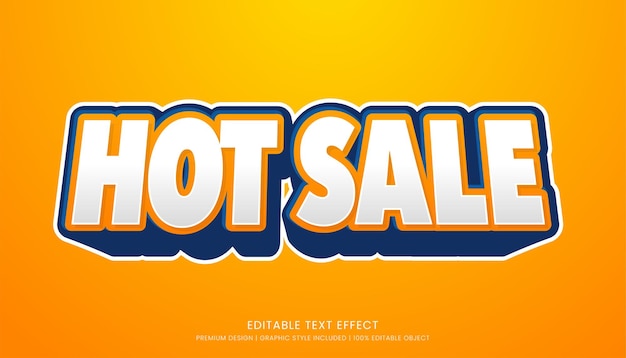 Vector hot sale text effect template with minimalist style and bold font concept use for brand advertising